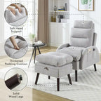 Fauteuil lounge HOMYKA avec dossier réglable et pouf de rangement