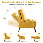 Fauteuil lounge HOMYKA avec dossier réglable et pouf de rangement