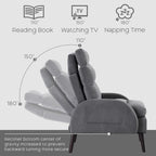 Fauteuil lounge HOMYKA avec dossier réglable et pouf de rangement