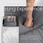 Fauteuil lounge HOMYKA avec dossier réglable et pouf de rangement