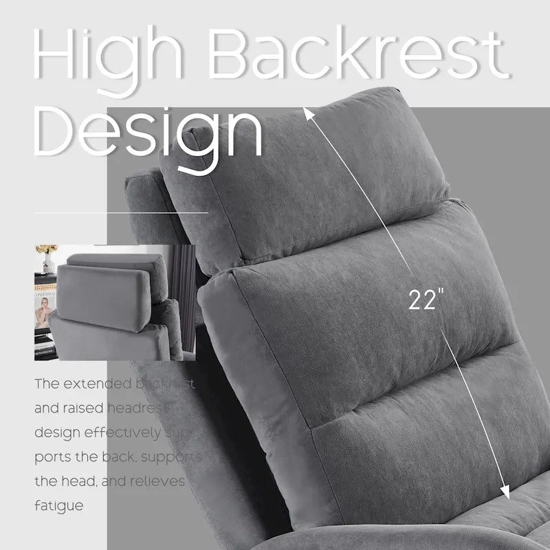Fauteuil lounge HOMYKA avec dossier réglable et pouf de rangement