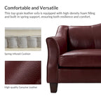 Canapé classique Sandra 81,5 en cuir véritable avec pieds en bois massif par HULALA HOME