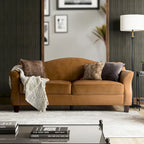 Canapé classique Sandra 81,5 en cuir véritable avec pieds en bois massif par HULALA HOME