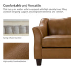 Canapé classique Sandra 81,5 en cuir véritable avec pieds en bois massif par HULALA HOME