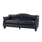 Canapé classique Sandra 81,5 en cuir véritable avec pieds en bois massif par HULALA HOME