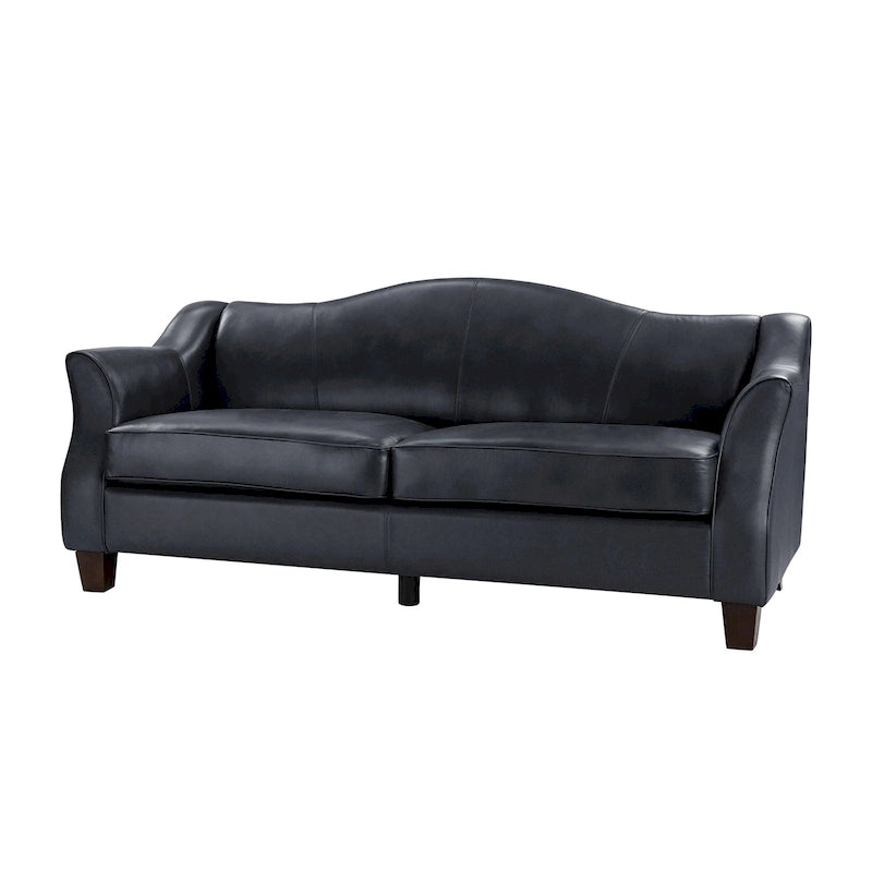 Canapé classique Sandra 81,5 en cuir véritable avec pieds en bois massif par HULALA HOME