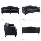 Canapé classique Sandra 81,5 en cuir véritable avec pieds en bois massif par HULALA HOME