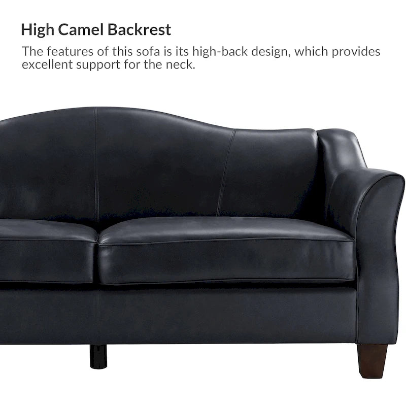 Canapé classique Sandra 81,5 en cuir véritable avec pieds en bois massif par HULALA HOME