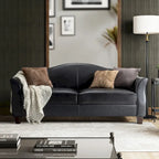 Canapé classique Sandra 81,5 en cuir véritable avec pieds en bois massif par HULALA HOME