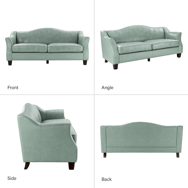 Canapé classique Sandra 81,5 en cuir véritable avec pieds en bois massif par HULALA HOME