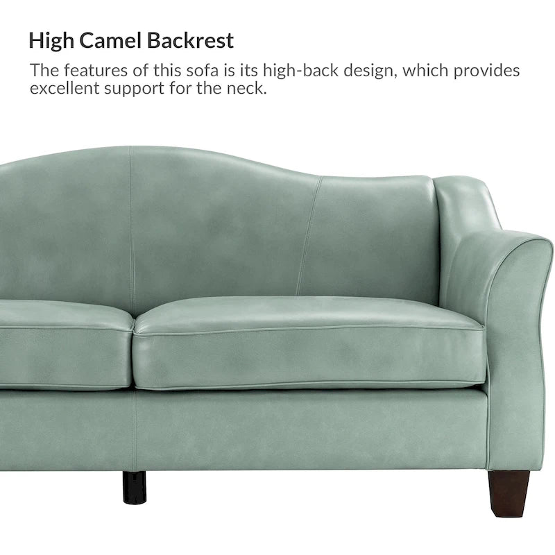 Canapé classique Sandra 81,5 en cuir véritable avec pieds en bois massif par HULALA HOME