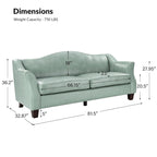 Canapé classique Sandra 81,5 en cuir véritable avec pieds en bois massif par HULALA HOME