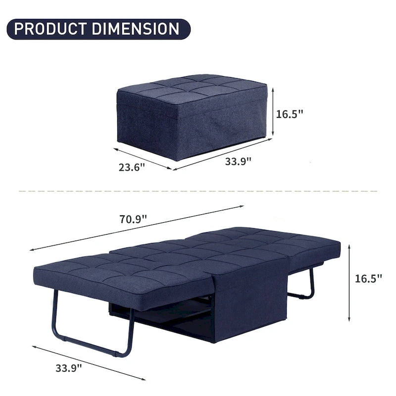 Canapé-lit convertible, fauteuil, pouf pliant, fauteuils inclinables pour salon