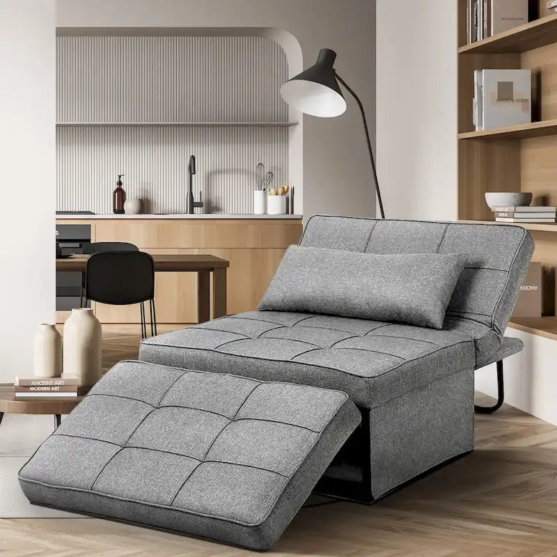 Canapé-lit convertible, fauteuil, pouf pliant, fauteuils inclinables pour salon