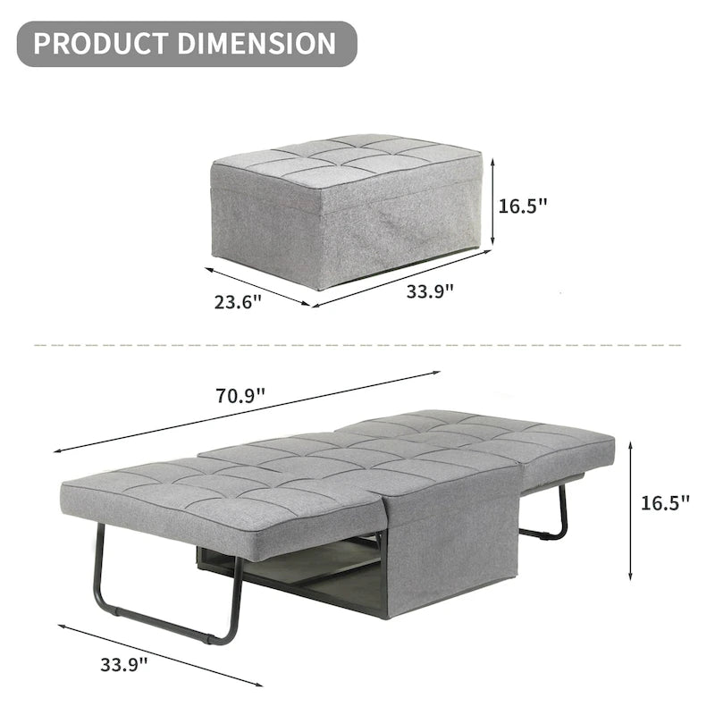Canapé-lit convertible, fauteuil, pouf pliant, fauteuils inclinables pour salon