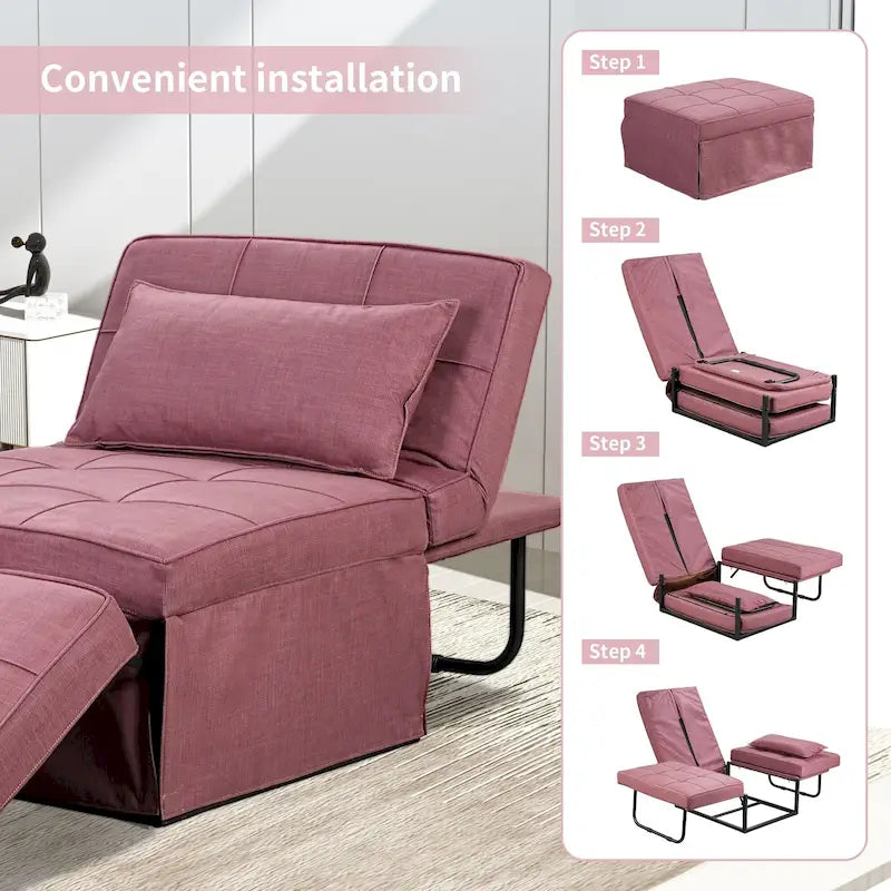 Canapé-lit convertible, fauteuil, pouf pliant, fauteuils inclinables pour salon