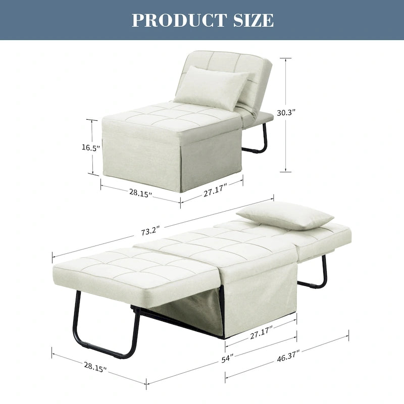 Canapé-lit convertible, fauteuil, pouf pliant, fauteuils inclinables pour salon