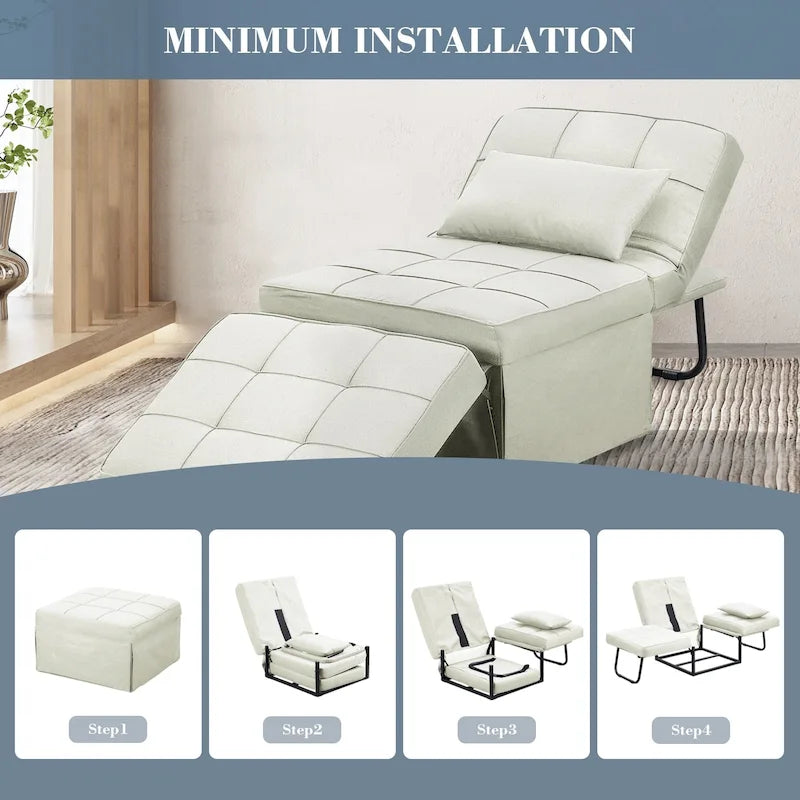 Canapé-lit convertible, fauteuil, pouf pliant, fauteuils inclinables pour salon