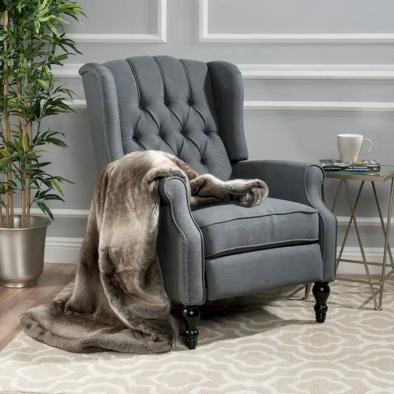 Fauteuil inclinable à oreilles Walter en tissu capitonné par Christopher Knight Home