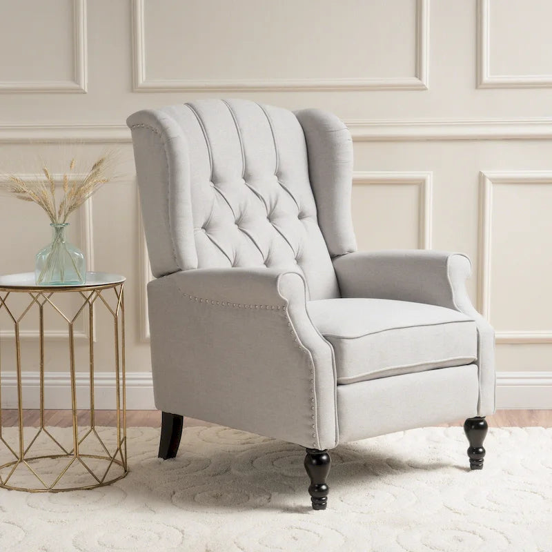 Fauteuil inclinable à oreilles Walter en tissu capitonné par Christopher Knight Home
