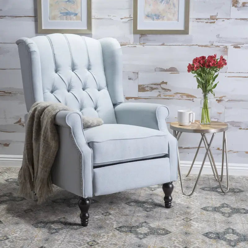 Fauteuil inclinable à oreilles Walter en tissu capitonné par Christopher Knight Home