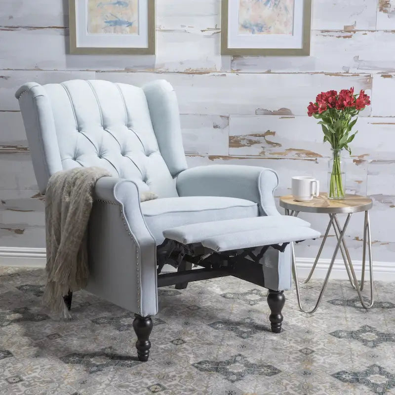 Fauteuil inclinable à oreilles Walter en tissu capitonné par Christopher Knight Home