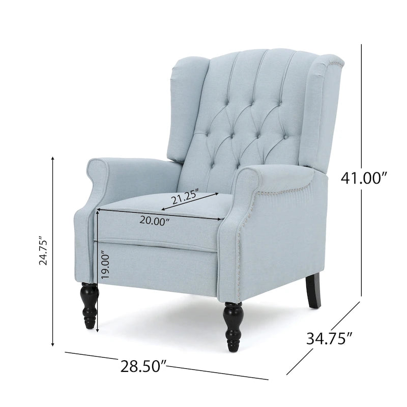 Fauteuil inclinable à oreilles Walter en tissu capitonné par Christopher Knight Home