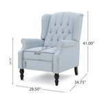 Fauteuil inclinable à oreilles Walter en tissu capitonné par Christopher Knight Home
