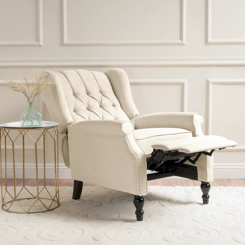 Fauteuil inclinable à oreilles Walter en tissu capitonné par Christopher Knight Home
