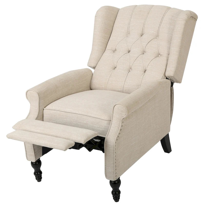Fauteuil inclinable à oreilles Walter en tissu capitonné par Christopher Knight Home