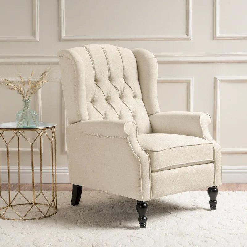 Fauteuil inclinable à oreilles Walter en tissu capitonné par Christopher Knight Home
