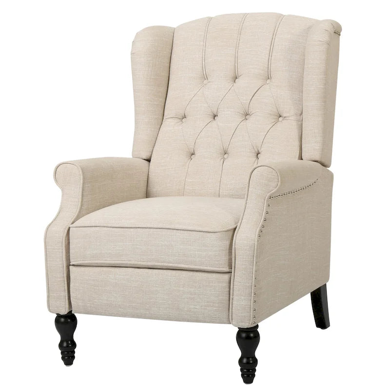 Fauteuil inclinable à oreilles Walter en tissu capitonné par Christopher Knight Home