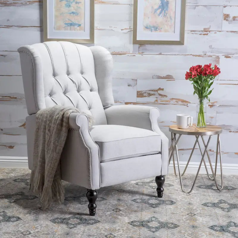 Fauteuil inclinable à oreilles Walter en tissu capitonné par Christopher Knight Home