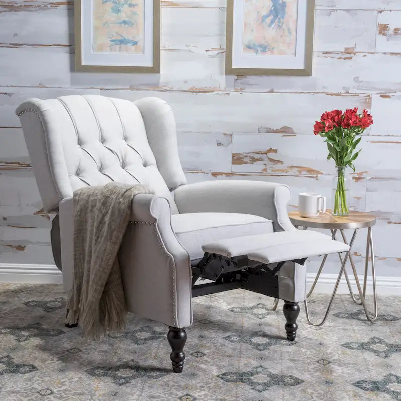 Fauteuil inclinable à oreilles Walter en tissu capitonné par Christopher Knight Home