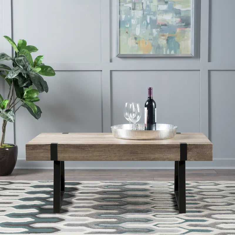 Table basse Abitha en faux bois de Christopher Knight Home - 110 cm (L) x 60 cm (l) x 42,5 cm (H)