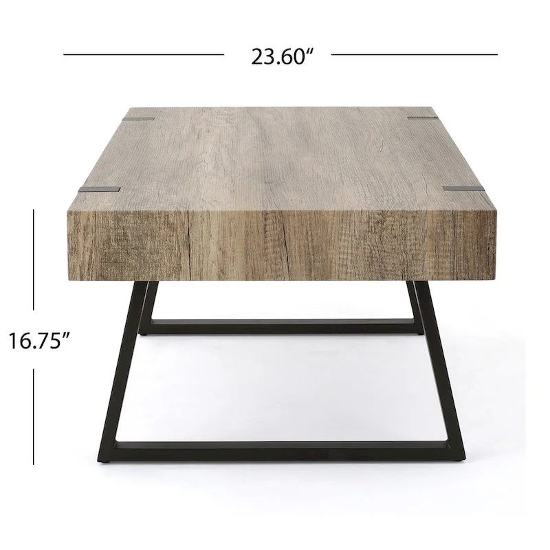Table basse Abitha en faux bois de Christopher Knight Home - 110 cm (L) x 60 cm (l) x 42,5 cm (H)