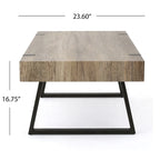 Table basse Abitha en faux bois de Christopher Knight Home - 110 cm (L) x 60 cm (l) x 42,5 cm (H)