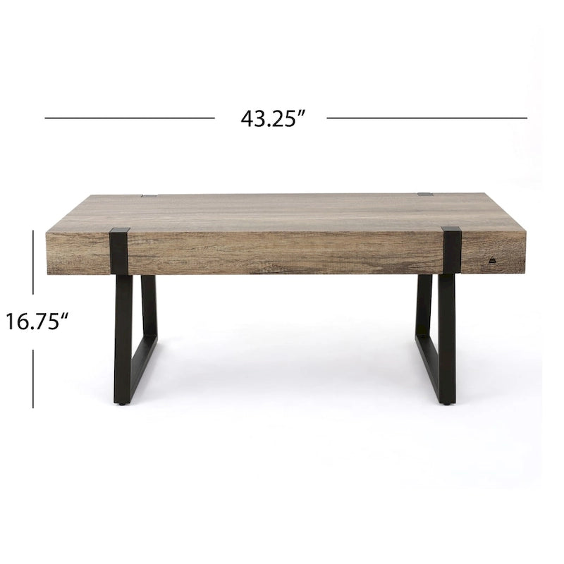 Table basse Abitha en faux bois de Christopher Knight Home - 110 cm (L) x 60 cm (l) x 42,5 cm (H)