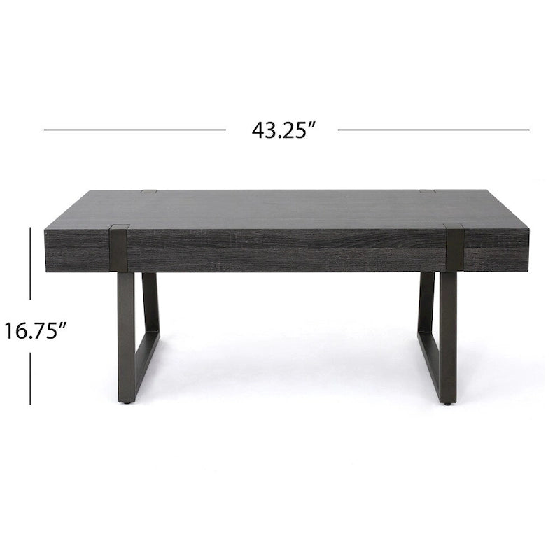 Table basse Abitha en faux bois de Christopher Knight Home - 110 cm (L) x 60 cm (l) x 42,5 cm (H)