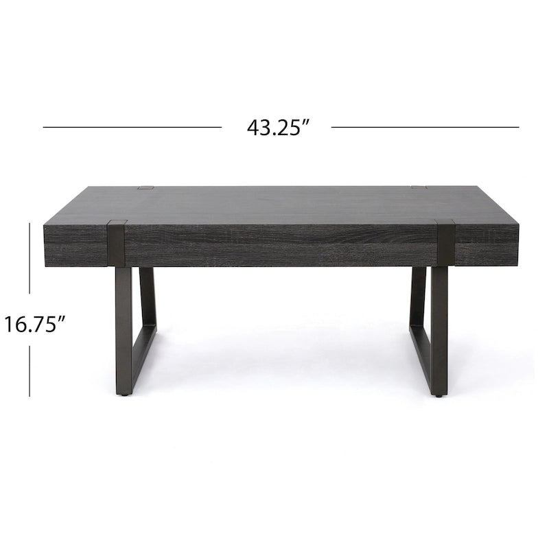 Table basse Abitha en faux bois de Christopher Knight Home - 110 cm (L) x 60 cm (l) x 42,5 cm (H)