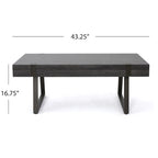 Table basse Abitha en faux bois de Christopher Knight Home - 110 cm (L) x 60 cm (l) x 42,5 cm (H)