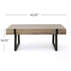 Table basse Abitha en faux bois de Christopher Knight Home - 110 cm (L) x 60 cm (l) x 42,5 cm (H)