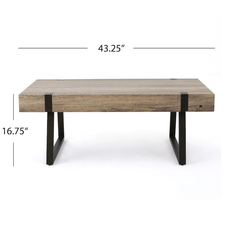 Table basse Abitha en faux bois de Christopher Knight Home - 110 cm (L) x 60 cm (l) x 42,5 cm (H)