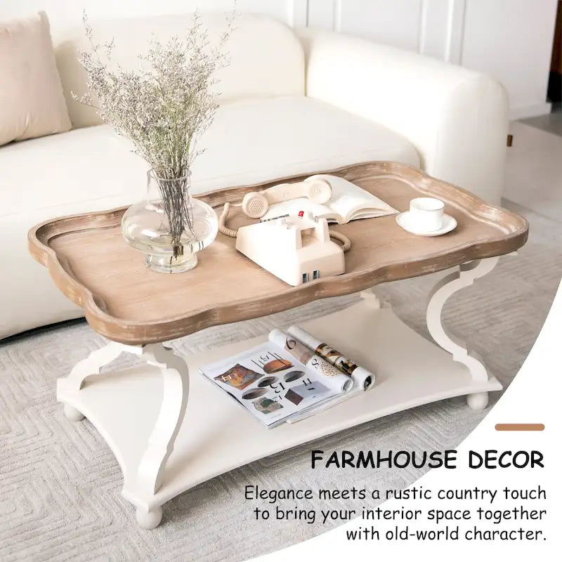 Table basse rustique COZAYH style ferme/cottagecore