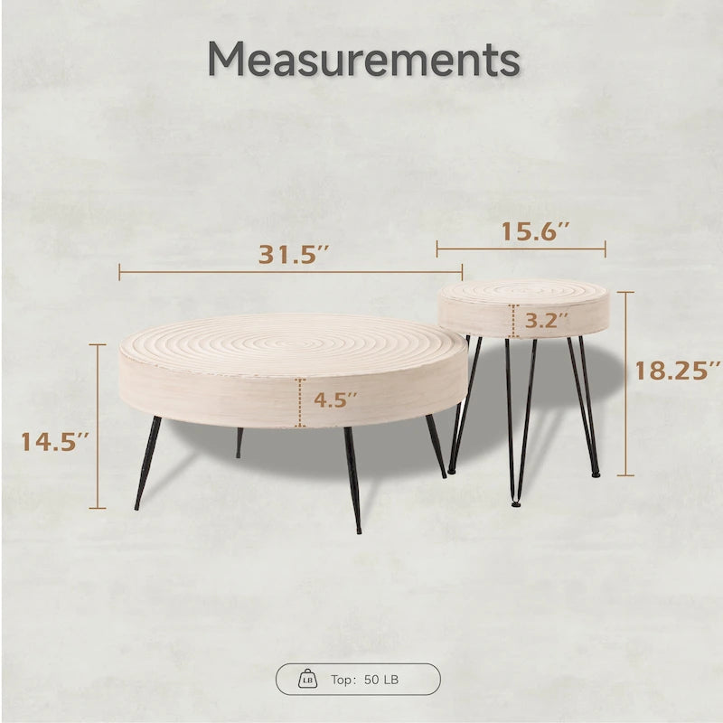 Ensemble de table basse 2 pièces COZAYH