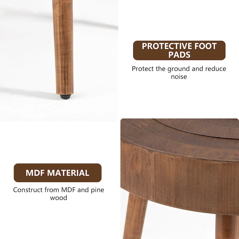Table basse rustique en bois massif marron, idéale pour le salon
