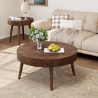 Table basse rustique en bois massif marron, idéale pour le salon