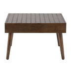 Table basse rustique en bois massif marron, idéale pour le salon