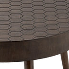 Table basse rustique en bois massif marron, idéale pour le salon