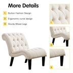 Fauteuil d'appoint Andeworld pour chambre ou salon, fauteuil lounge capitonné avec pieds en bois et revêtement en lin